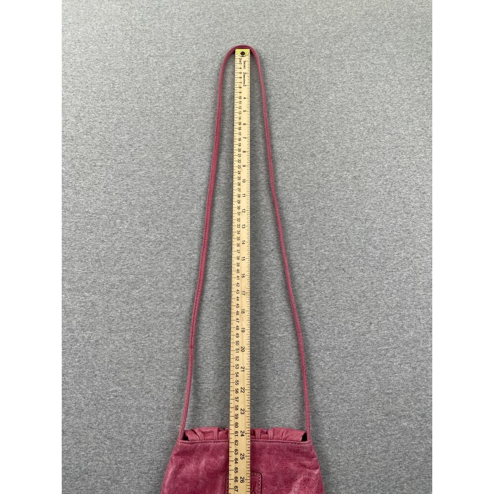 Vintage Fossil Genuine Leather Crossbody Mini Bag Purse Pink Flap Retro Preppy - Picture 10 of 16